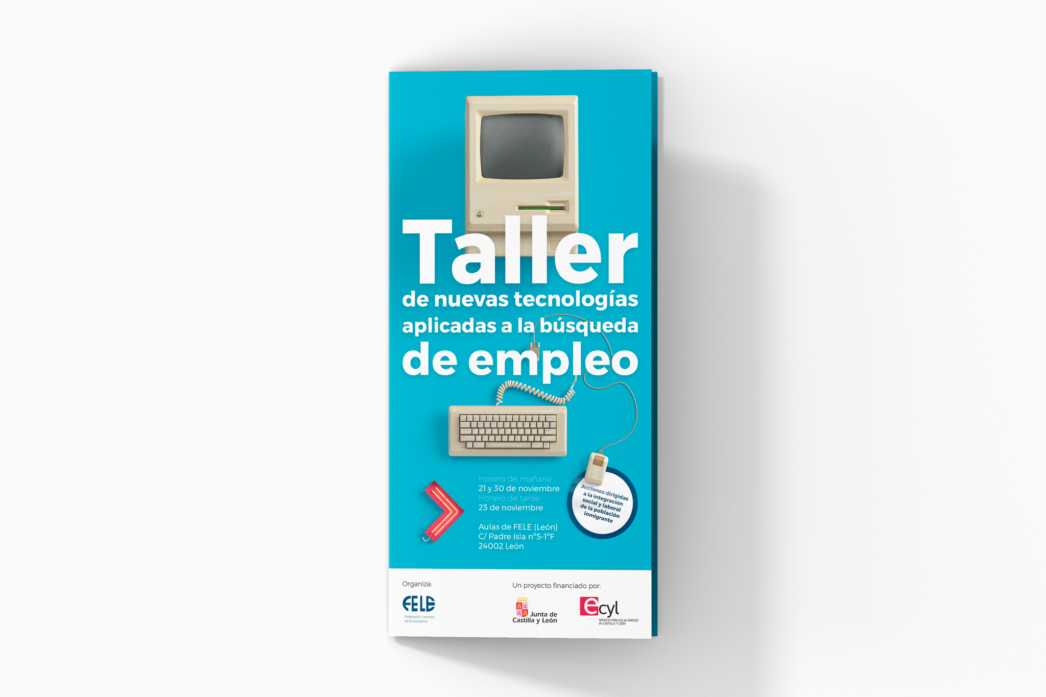 Díptico taller de nuevas tecnologías aplicadas a la búsqueda de empleo (FELE)